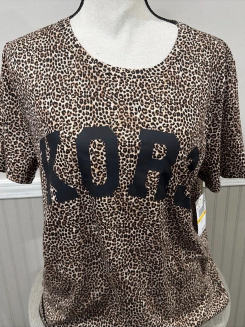 MICHAEL Michael Kors Leopard Print Tee with Black Logo